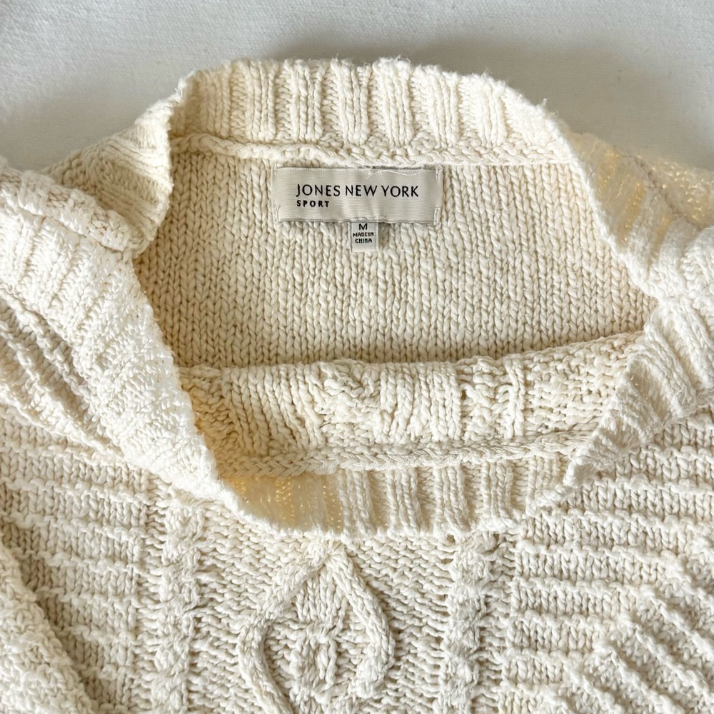 Jones New York Cream Cable Knit Sweater - Picture 2 of 5